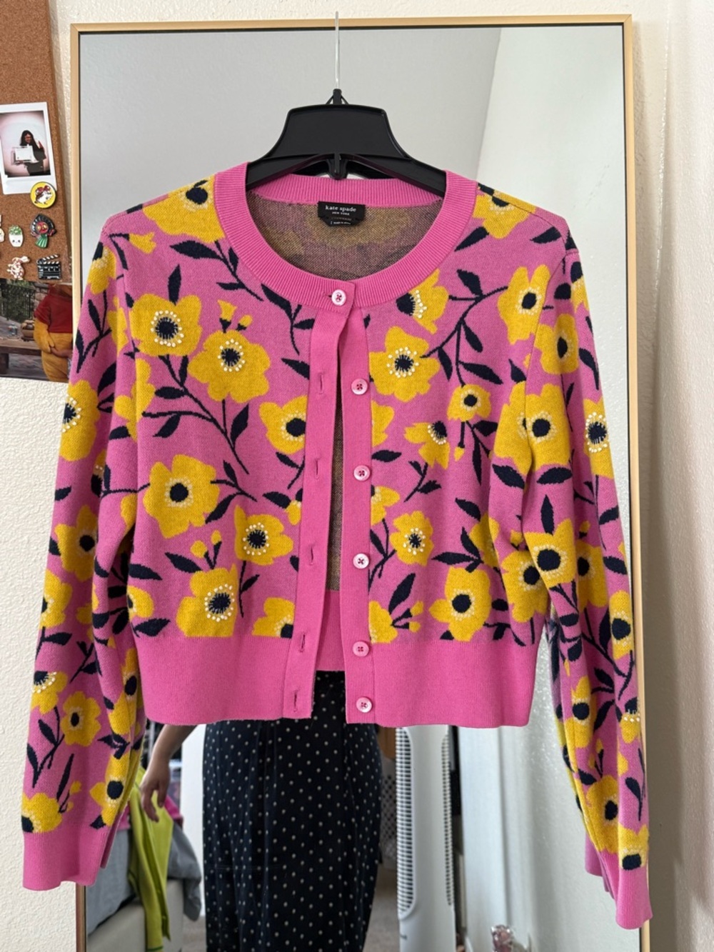 kate spade Pink and Yellow Floral Button-Front Cardigan